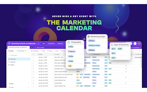 Marketing Calendar + Planner 2024