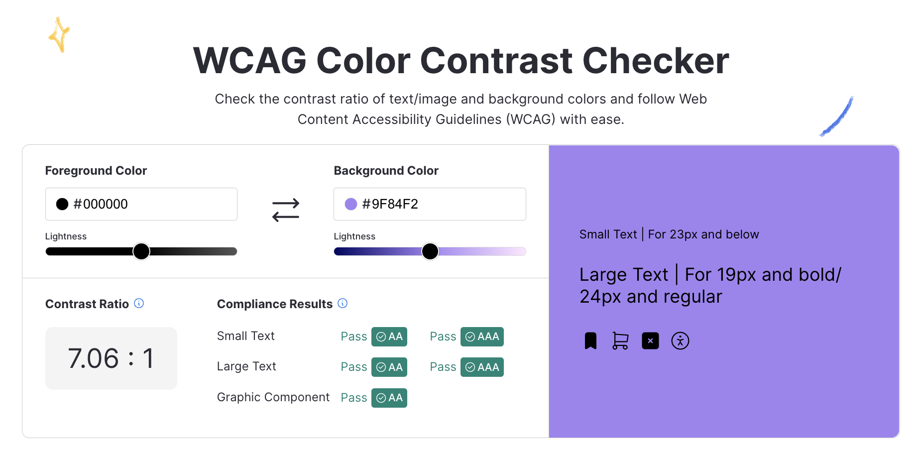 Venngage WCAG Color Contrast Checker