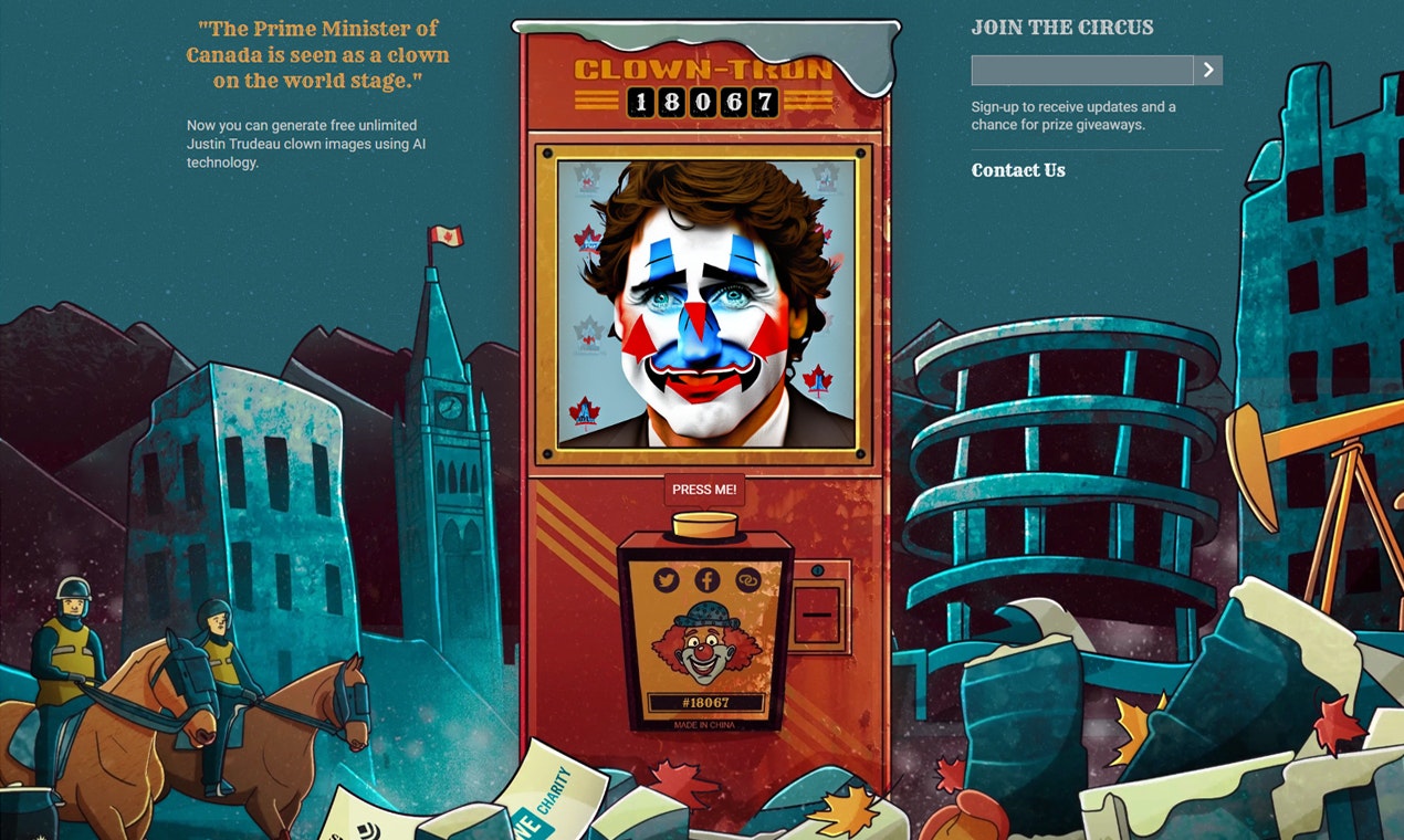 Justin Trudeau Clown Generator