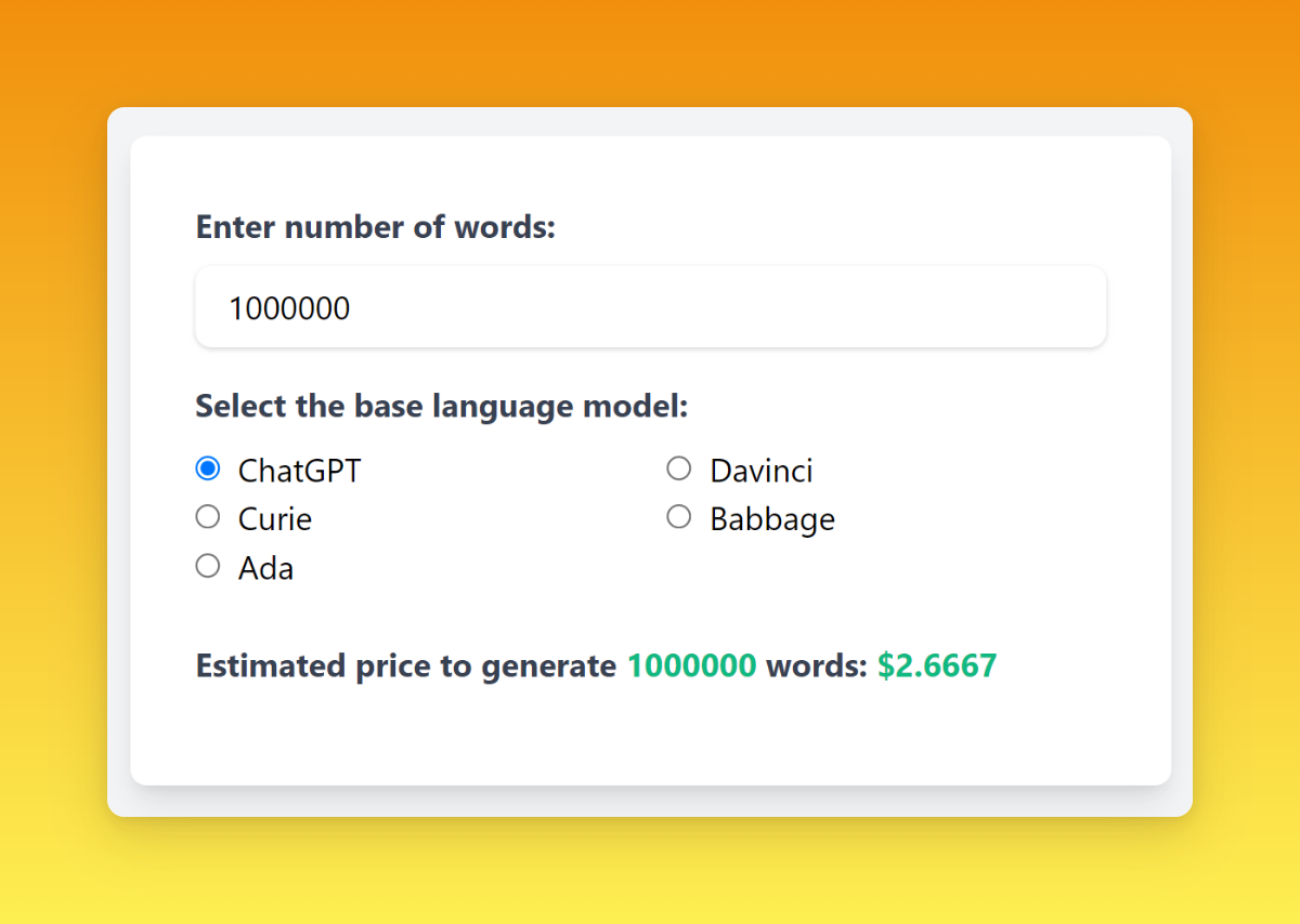OpenAI Price Calculator