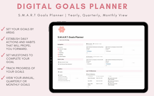 Cherry Blossom | Notion Goals Planner
