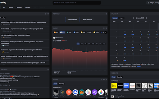 Alphaday - Crypto Dashboard Tool