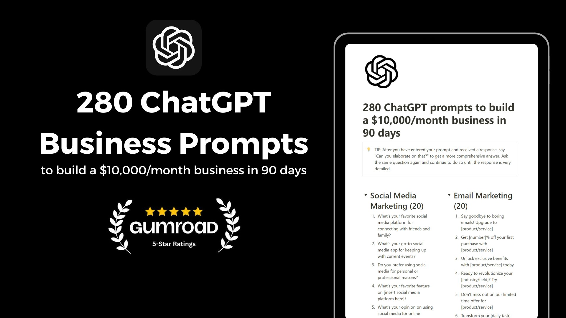 280 ChatGPT Business Prompts