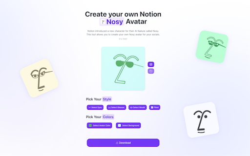 Nozy – Free Notion Style Avatar Creator