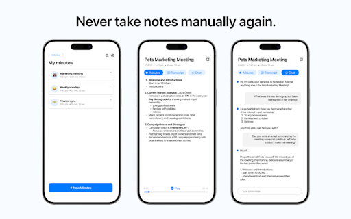 Minutes: AI Meeting Notes & Transcripts