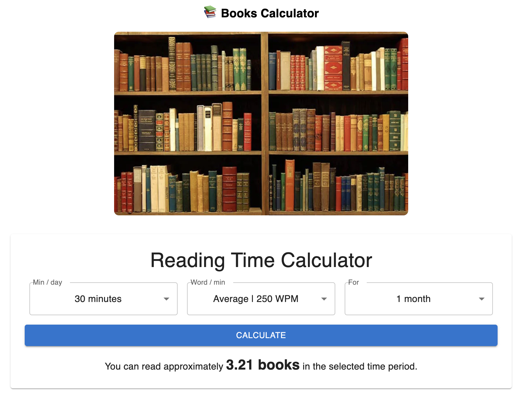 Books Calculator
