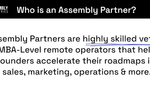 Assembly Partner