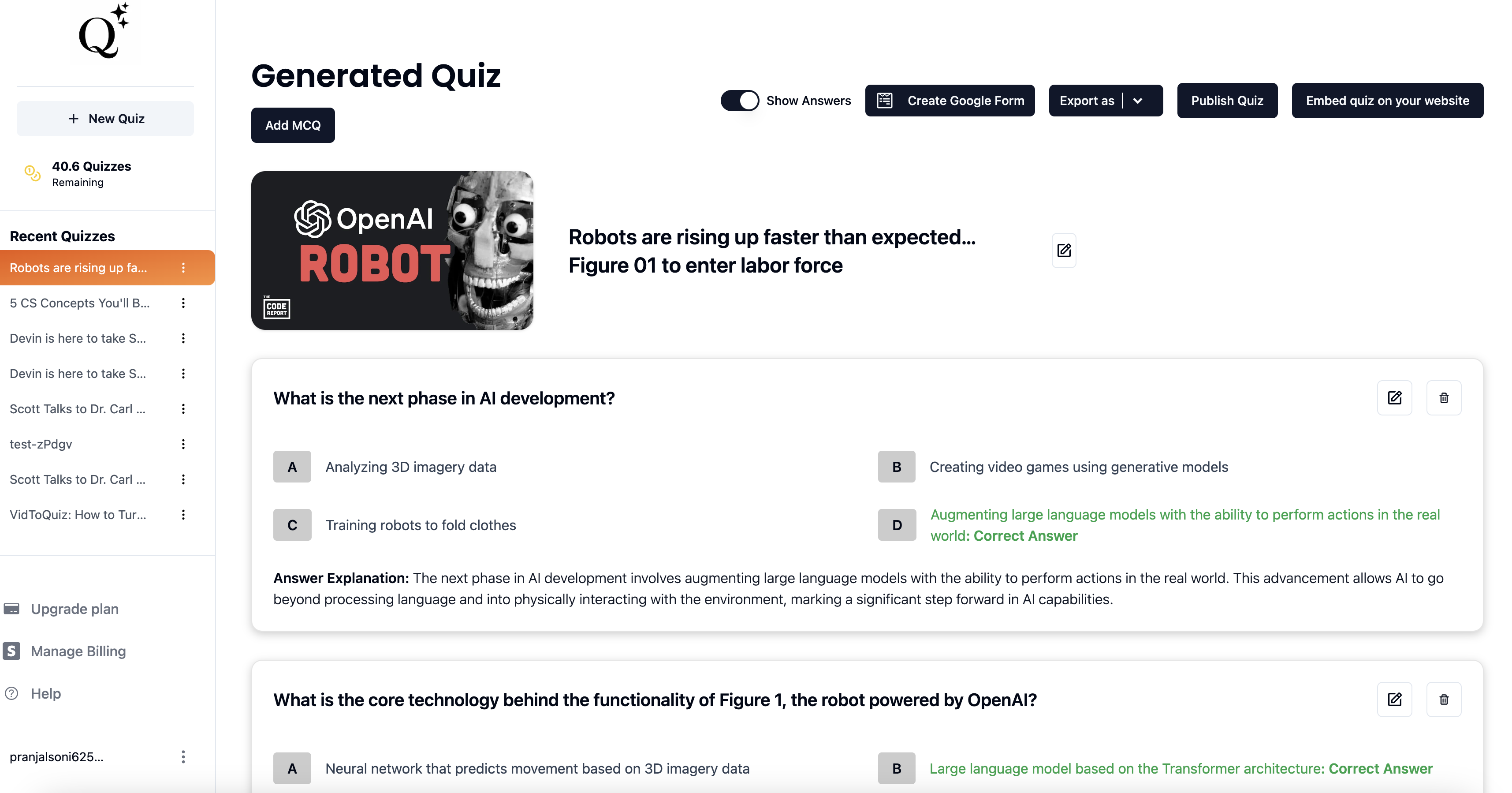 QuizWizard AI