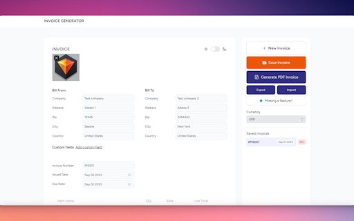 Free Invoice generator
