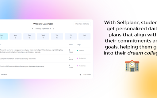 Selfplanr