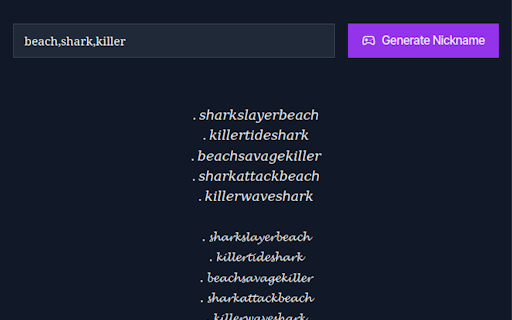 AI Gaming Nickname Generator