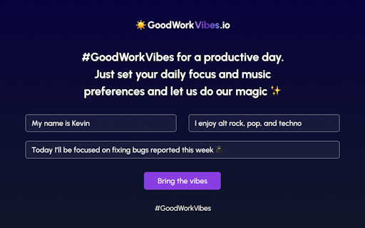 #GoodWorkVibes