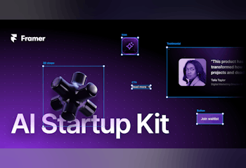Free AI-themed site Kit Framer and Figma