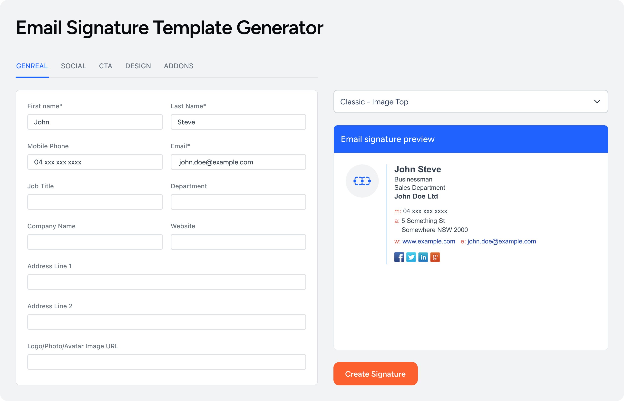 Email Signature Generator by Salesmate
