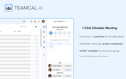 TEAMCAL AI Chrome Extension for Gmail