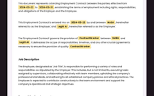 Legitt AI Contract Generator