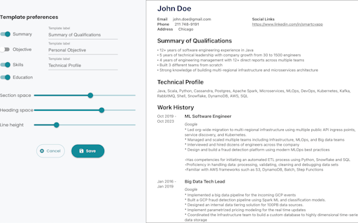 Smart CV Generator