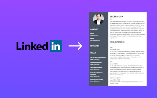 Convert your LinkedIn into a Resume!