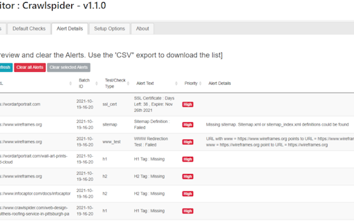 CrawlSpider SEO Monitor