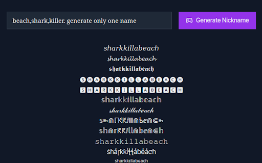 AI Gaming Nickname Generator