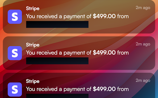 Stripe Payment Notification Generator