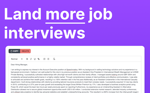 AI Cover Letter Generator by AIApply