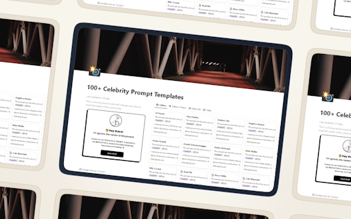 100+ Celebrities Prompt Templates
