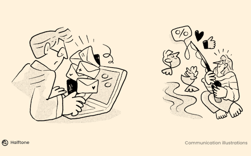 Halftone illustrations