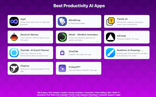 100 AI Apps Directory