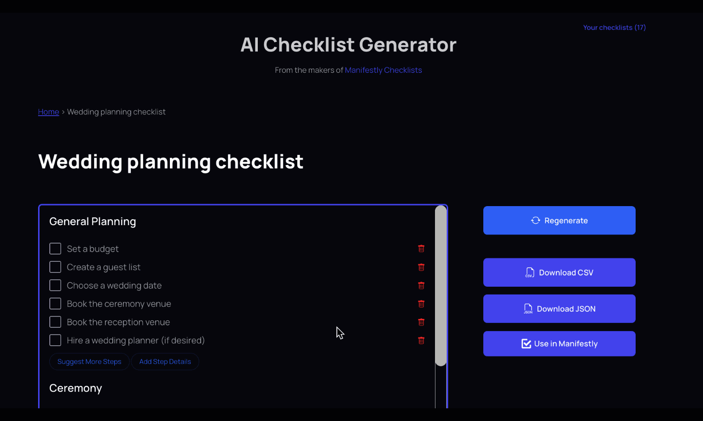 Checklistgenerator AI