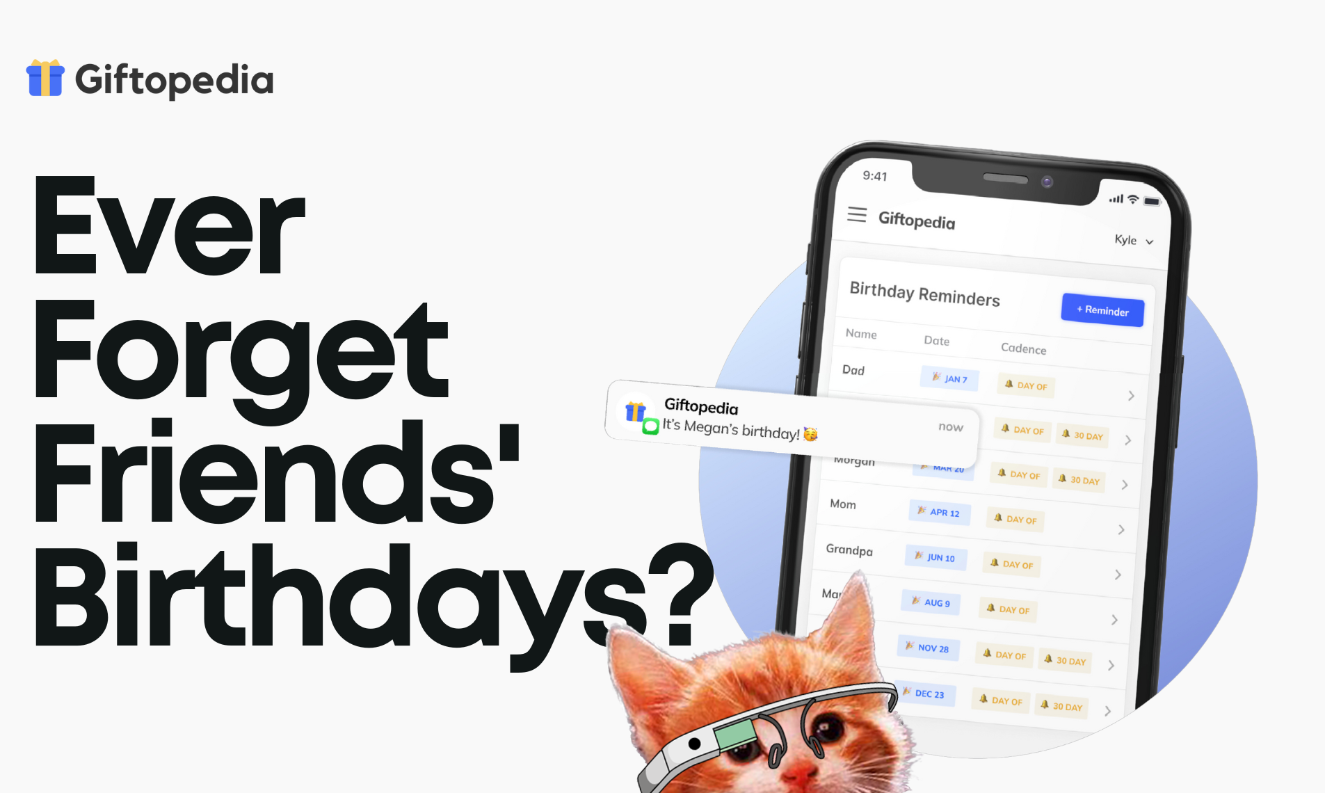 Giftopedia Birthday Reminders