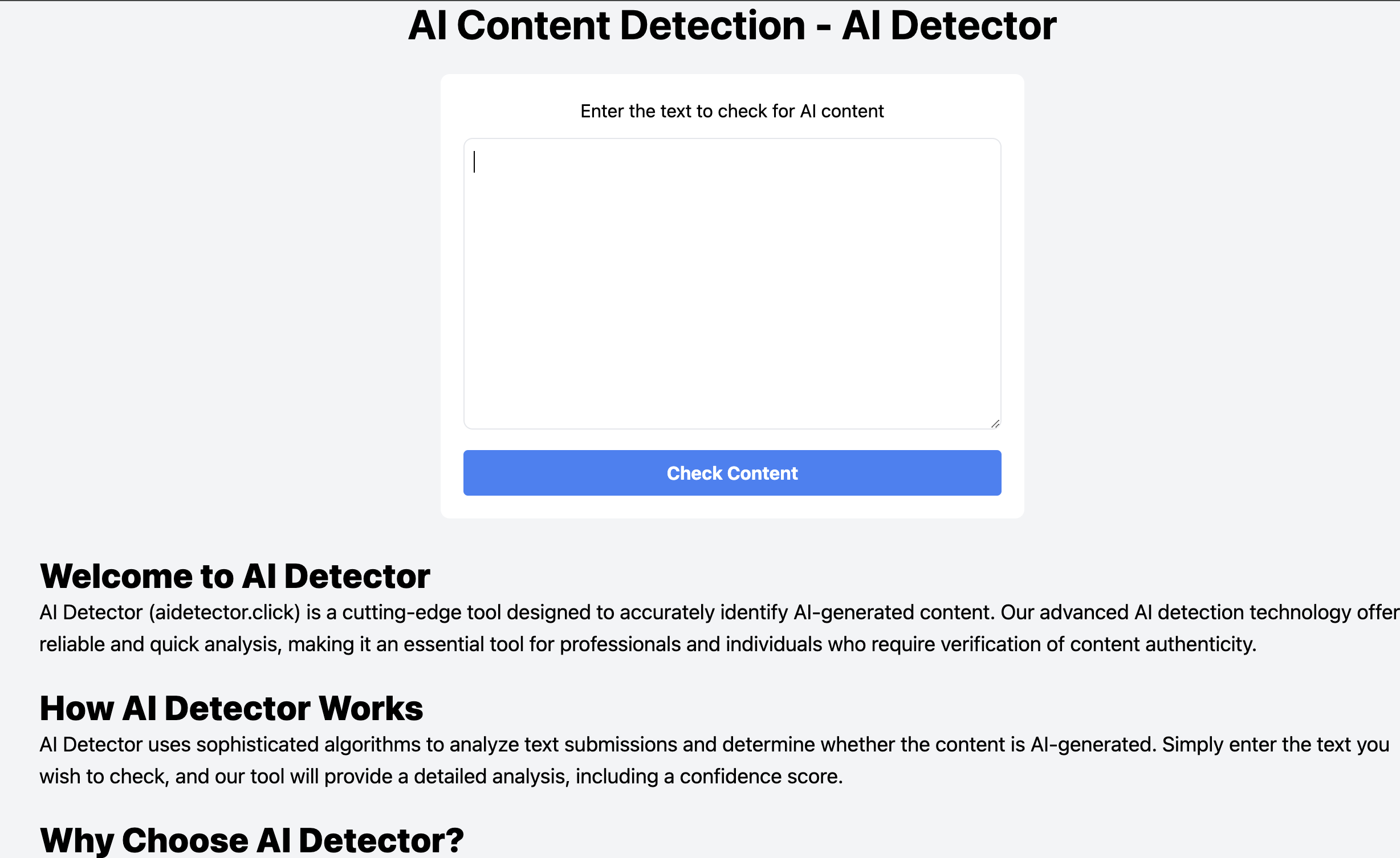 AI Content Detection - AI Detector Free