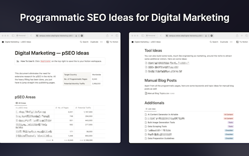 pSEO Ideas for Digital Marketing Niche