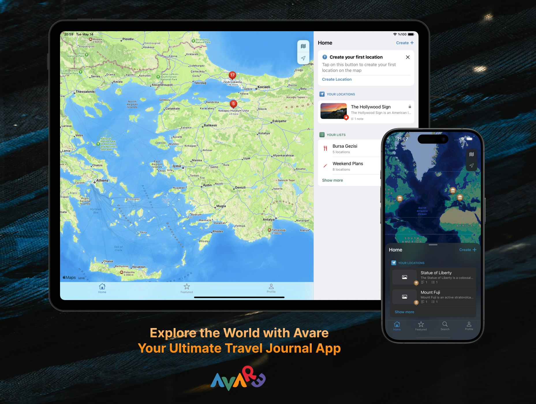 Avare, Travel Journal Map