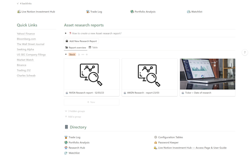 Live Notion Investment Hub (w/ AI)