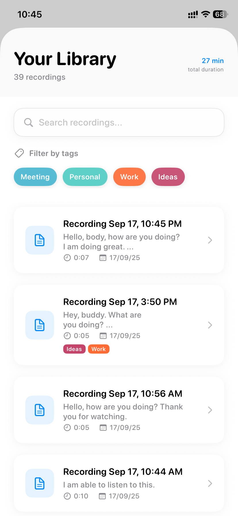 Voice to Text - Transcription