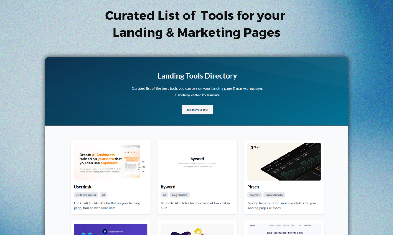 Landing Tools Directory
