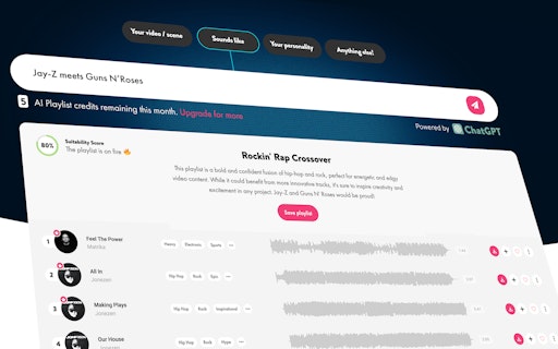 Uppbeat AI Playlist Generator