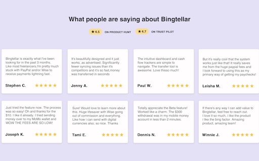 Bingtellar Transfer