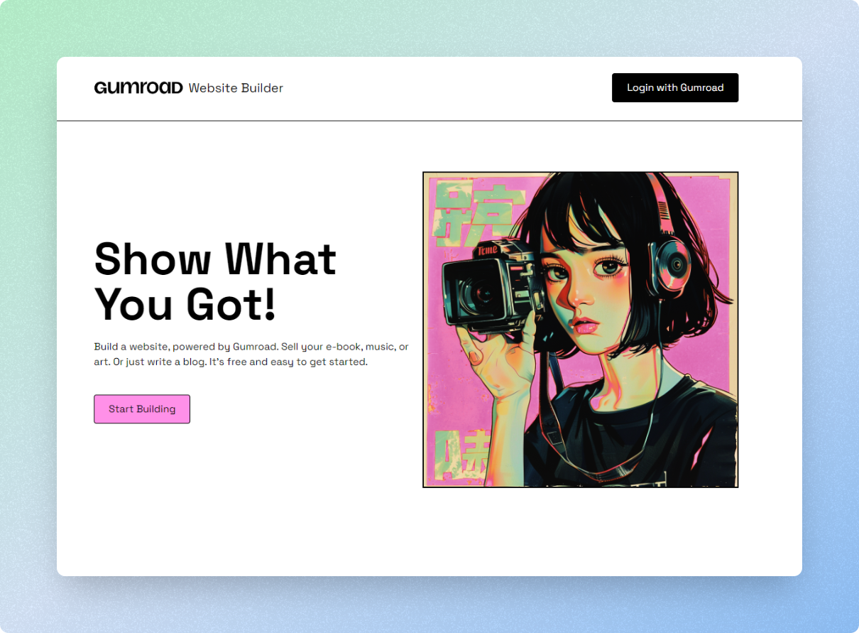Website Builder for Gumroad Products