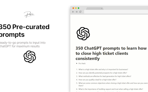 350 ChatGPT High-Ticket Prompts Bundle