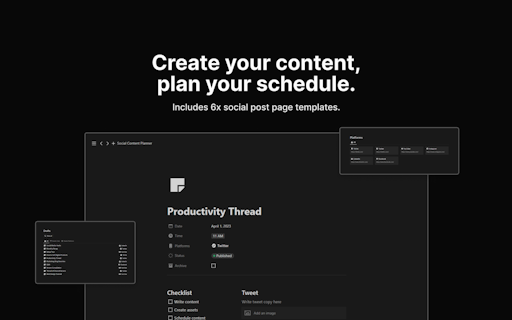 Notion Social Content Planner