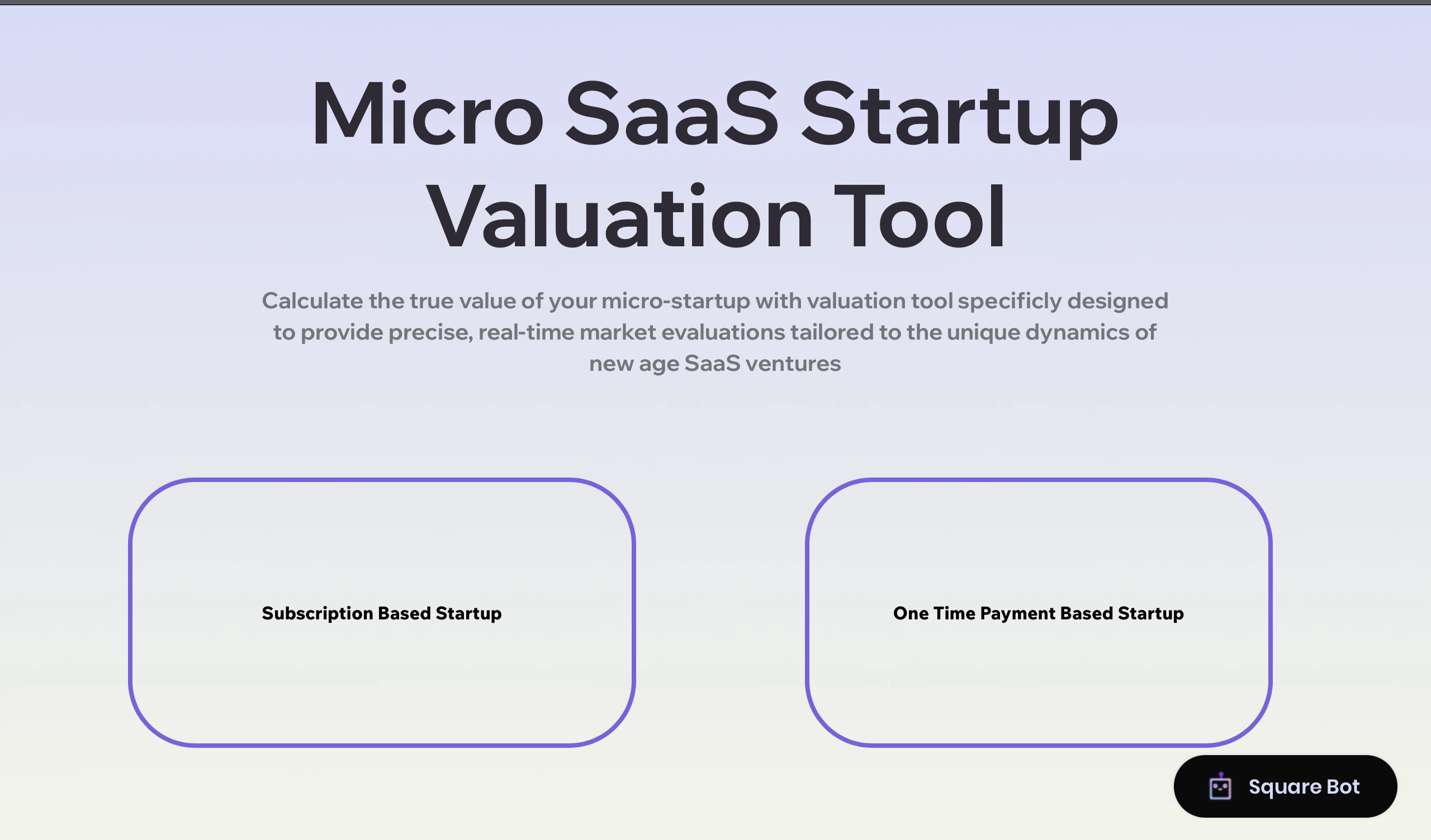 Micro SaaS Valuator by SaaSquare