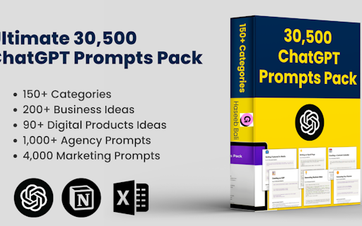 Ultimate 30,500 ChatGPT Prompts Pack