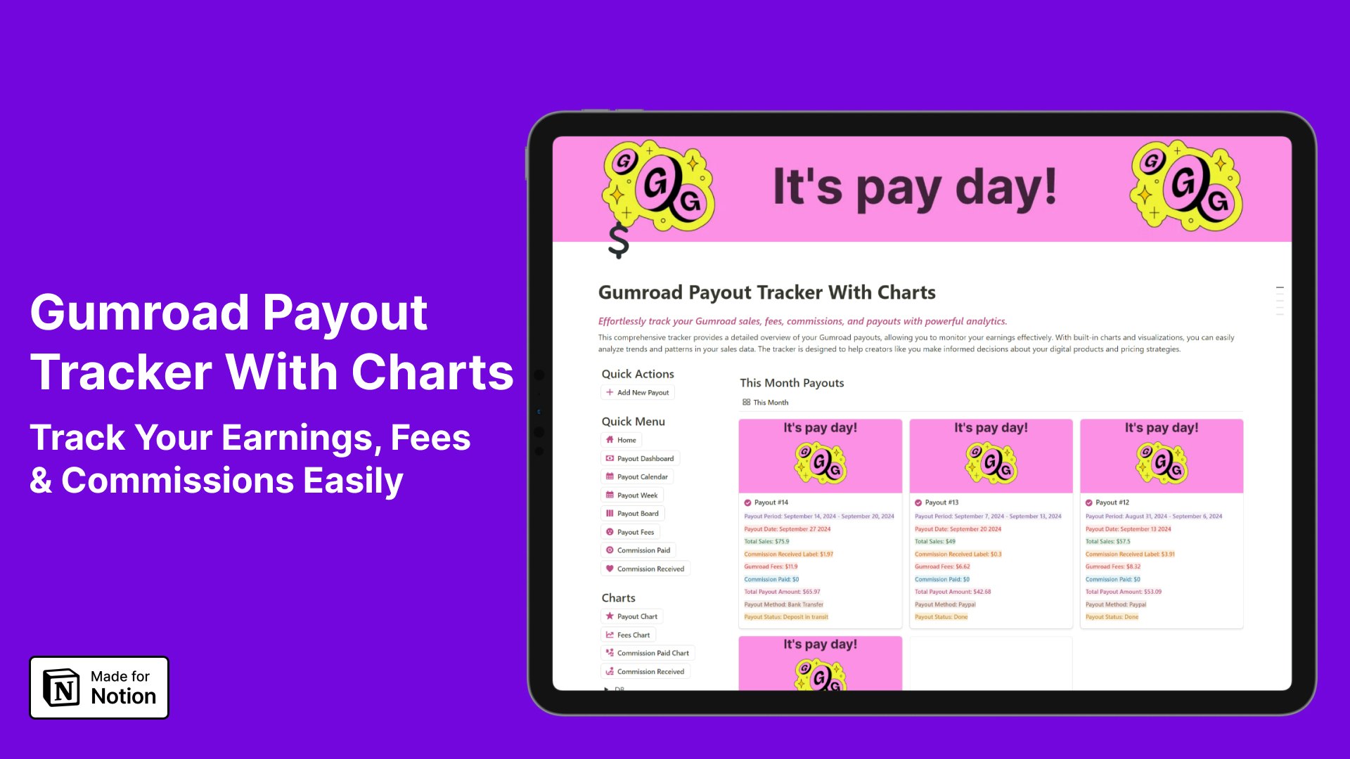 Gumroad Payout Tracker