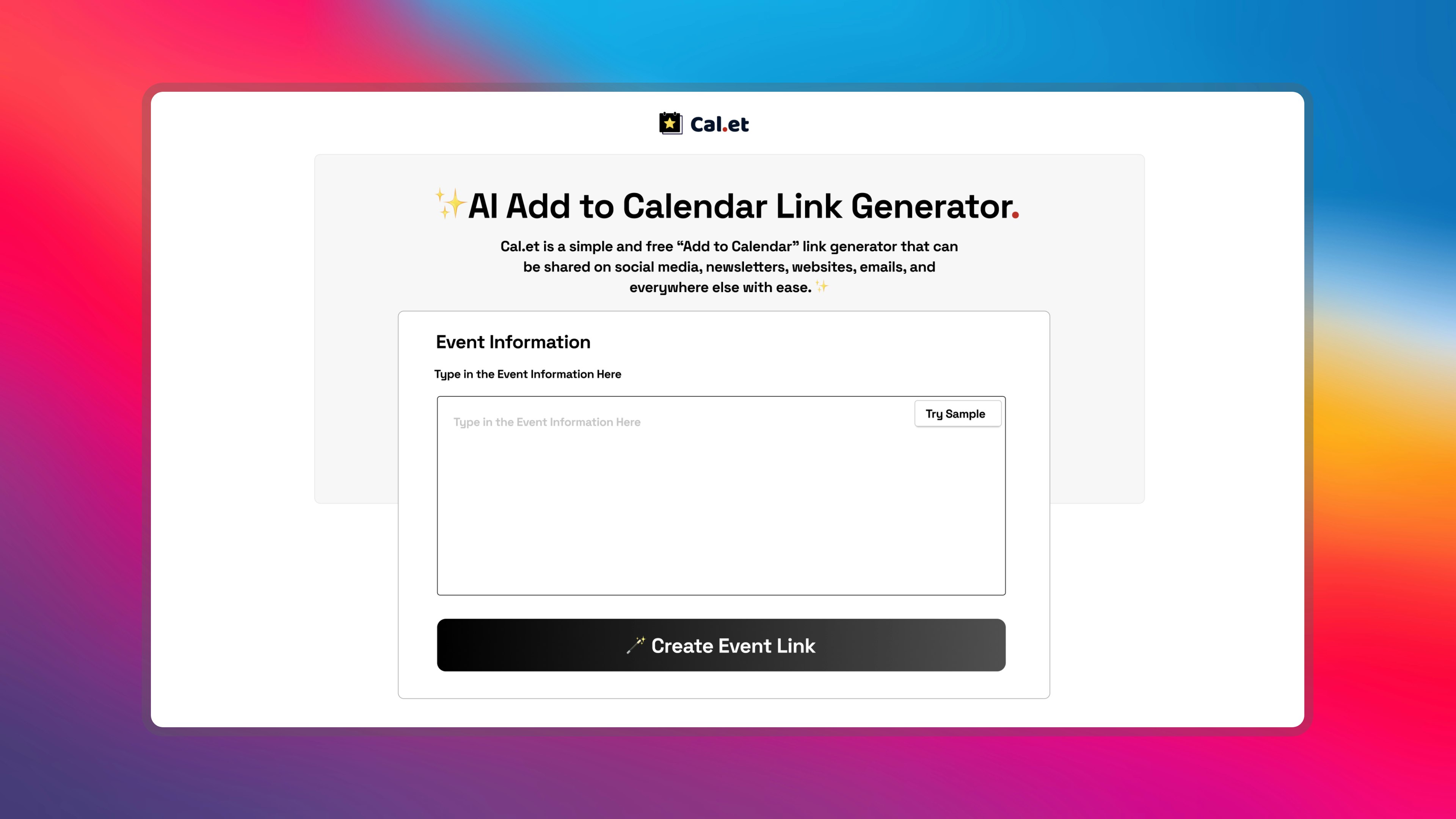 AI Calendar Link Generator