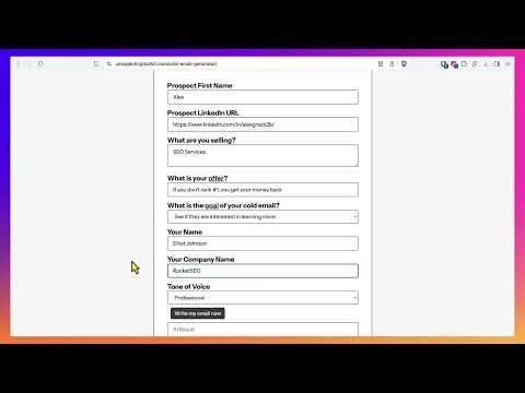 Free Personalized Cold Email Generator