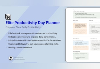 Productivity Day Planner Notion Template