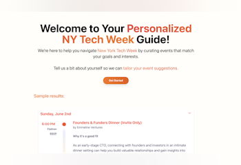AI Event Matcher: NY Tech Week by Onde