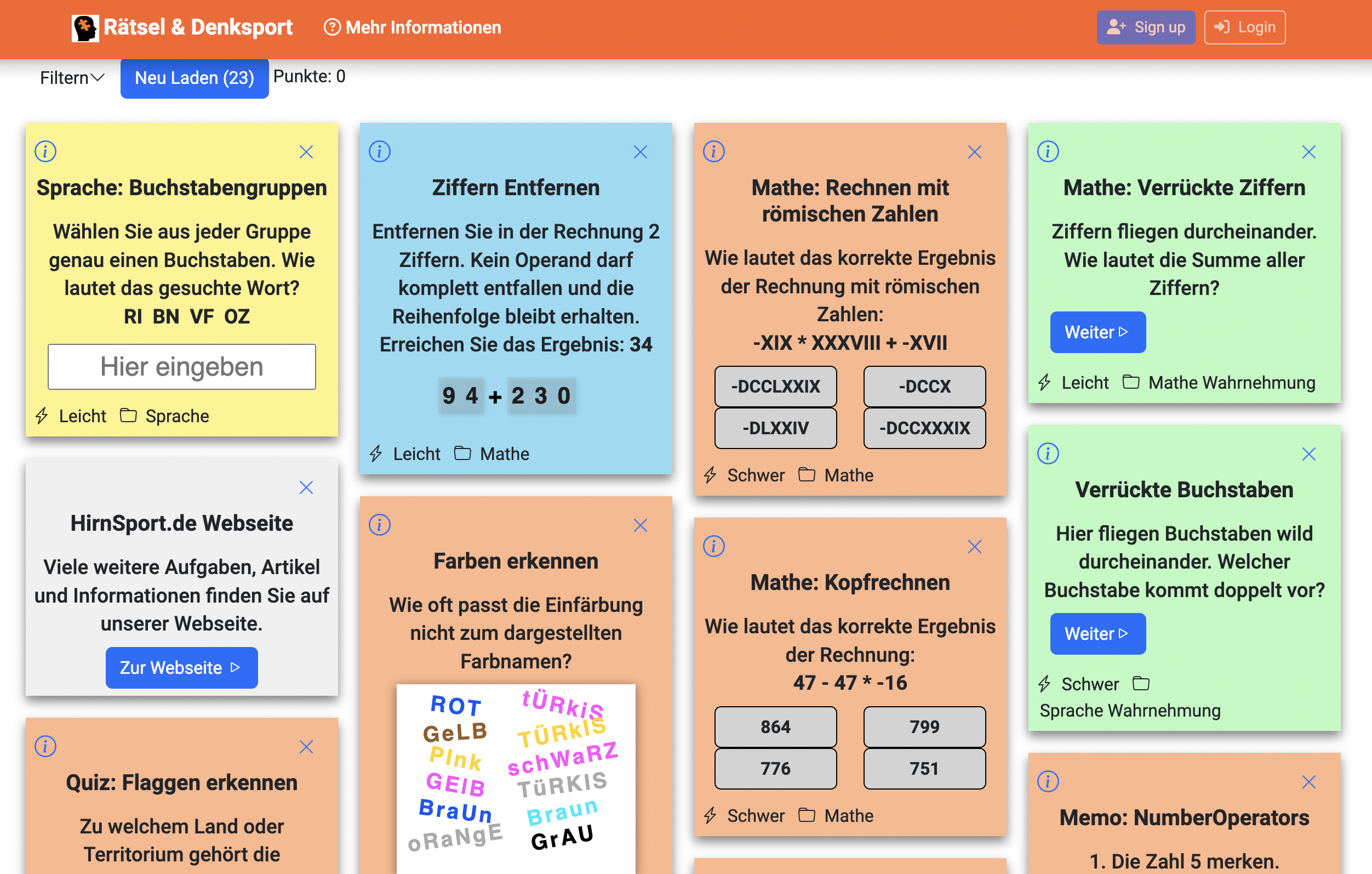 Free Brain Training in German (DE)